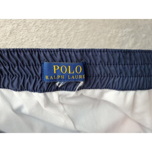Polo Ralph Lauren Swim Shorts‎ Men's Red Blue Striped Lined Slit Logo Drawstring - Picture 5 of 6